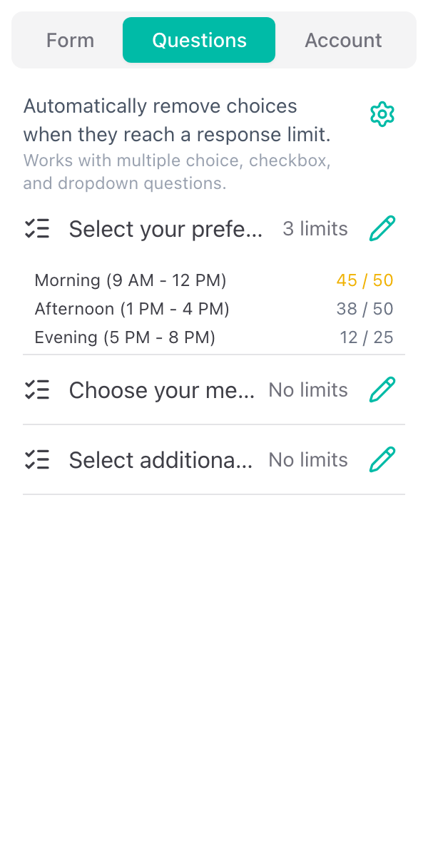 Question-Level Control