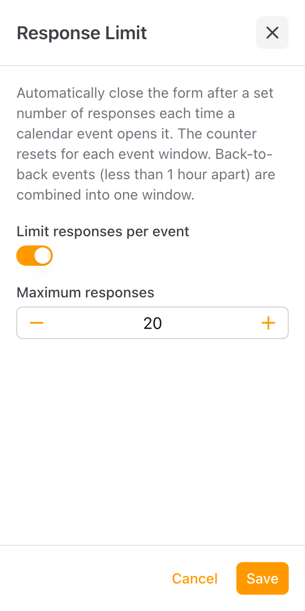 Per-event response limits